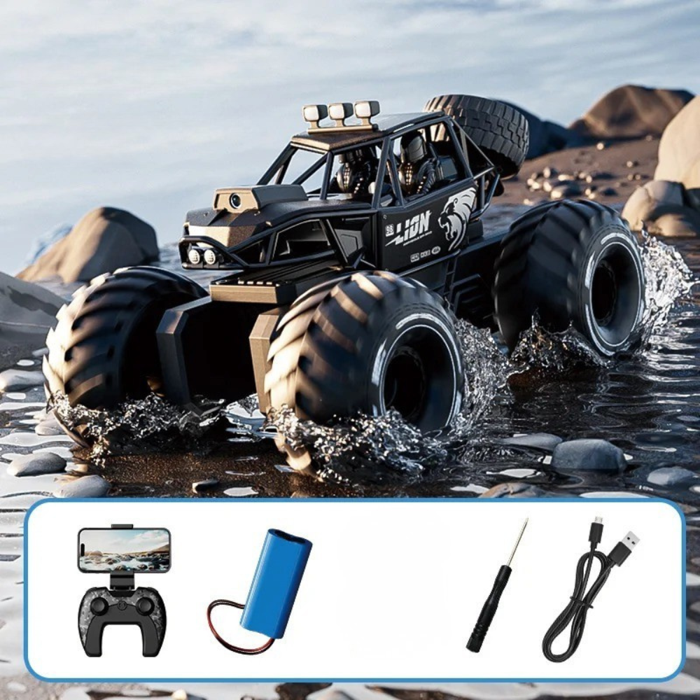 Crawler RC Amphibie Pro 4WD – Caméra HD, Étanche IP7 & Contrôle par Gestes