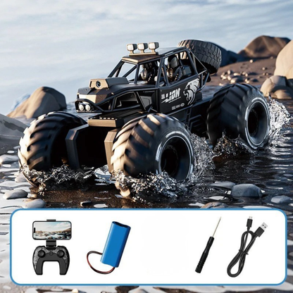 Crawler RC Amphibie Pro 4WD – Caméra HD, Étanche IP7 & Contrôle par Gestes